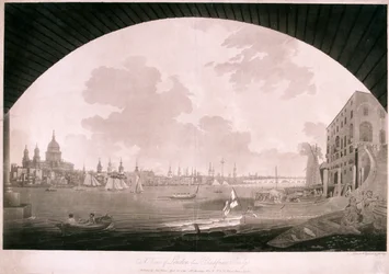 Ville de Londres depuis le pont de Blackfriars, 1795