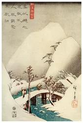 Un ruisseau de montagne dans la neige, 19ème siècle
