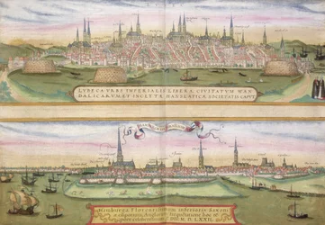 Carte de Lübeck et Hambourg, de 