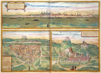 Metz, Wurtzburg et Sittensen, de Civitates Orbis Terrarum par Georg Braun (1541-1622) et Frans Hogenburg (1535-90), c.1572