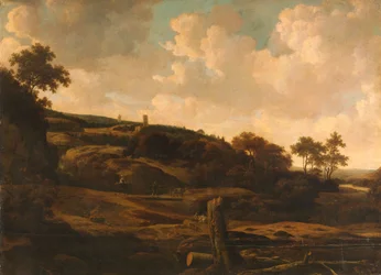 Paysage montagneux avec une ruine, vers 1650-1699 (huile sur toile)