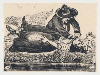 Francisco Guerrero, le fabricant de gilets et égorgeur, assassinant une femme, vers 19..., vers 1905-1910.