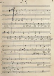 Manuscrit original de la romance pour ténor de la zarzuela, "Alma de Dios", par Jose Serrano (1873-1941)