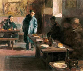 Le repas a de la soupe. Peinture de José Benlliure Ortiz (1884-1916). Huile sur toile. Musée des Beaux-Arts Saint Pius V, Valence.