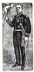 Portrait de Porfirio Diaz (1828-1915), président de la République du Mexique. Xylographie par Jose Guadalupe Posada (1852-1913)