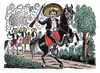 Romero Macario - La Révolution mexicaine (1910-1920) - Xylographie de José Guadalupe Posada (1852-1913)