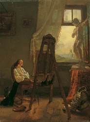 Le peintre endormi dans l