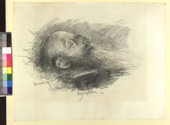 Ludwig Anzengruber sur son lit de mort