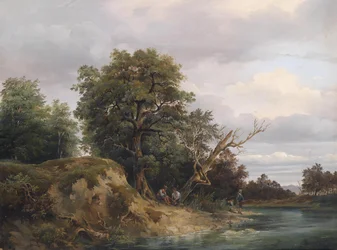 French : Pêcheur au bord de la rivière
