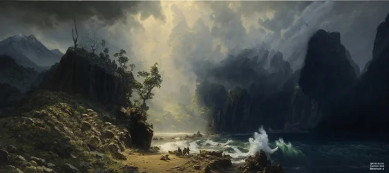 JJM recrée Bierstadt-A: Puget Sound sur la côte pacifique
