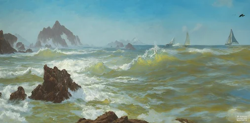 JJM recrée Bierstadt-A: Seal Rock Californie (avec voiliers)