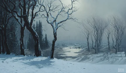 JJM recrée Bierstadt-A: Hiver à Yosemite (patineurs)