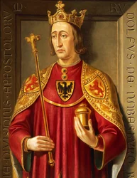 Portrait de Rodolphe de Habsbourg, peinture de Josef Kiss et Friedrich Mayrhofer, détail