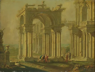 Paysage avec ruines