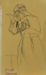 Figure féminine agenouillée