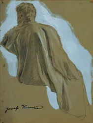 Homme assis (étude de draperie)