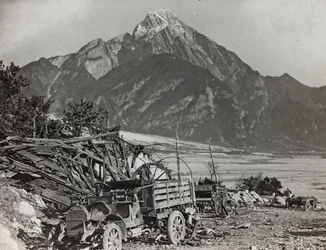 Album "Meine weltkriegs - Erinnerungen South-West Front (Carinthie, Italie, Tyrol du Sud) 31/03/1915-12/11/1918 - Josef Zohles Wien": sur la rivière Tagliamento