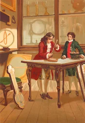René Antoine Ferchault de Réaumur construisant le thermomètre