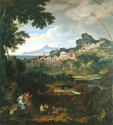 French : Paysage héroïque avec arc-en-ciel Heroic landcape with Rainbow