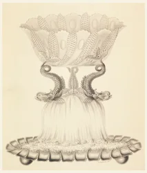 Conception pour une compote en argent et cristal