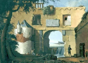 Ruines dans un paysage italien