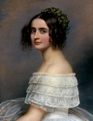 Portrait de la princesse Alexandra de Bavière (Alexandra Amalie de Bavière, Alexandra de Bavière) (1826-1875) - Peinture de Joseph Karl Stieler (1781-1858) Ec. All