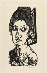 Femme avec une bougie
