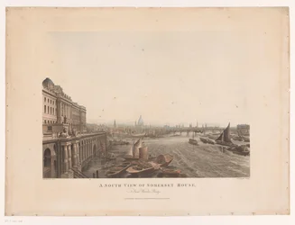 Vue sud de Somerset House, depuis Waterloo Bridge