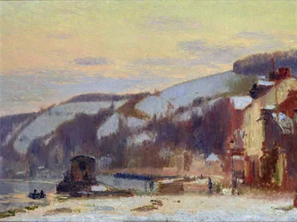 Colline à Croisset sous la neige