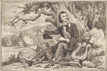 Les arts : poète, lyre, peintre