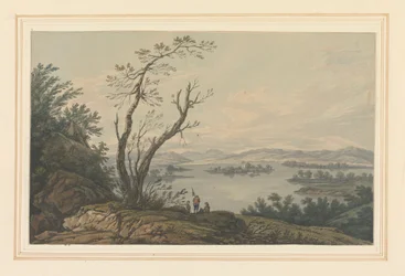Vue à travers Windermere regardant vers la grande île