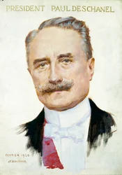 Portrait de Paul Deschanel (1855-1922), Président de la République. Illustration de Joseph Felix Bouchor (1853-1937), février 1920. Paris. Musée Carnavalet