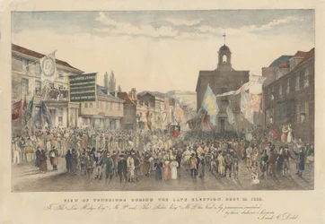 Vue de Tonbridge pendant la dernière élection, 18 décembre 1832
