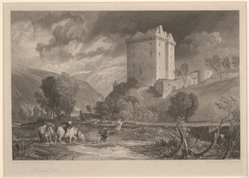 Château de Borthwick (Provincial Antiquities and Picturesque Scenery of Scotland), gravé par Henry Le Keux (1775-1851)