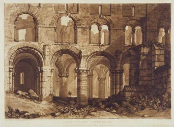 Cathédrale de Holy Island, gravée par Charles Turner (1773-1857) 1808