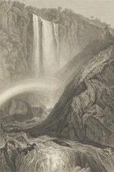 Cascade de Terni, vers 1820