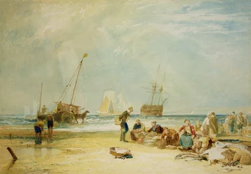 Marché aux poissons sur le sable, Hastings