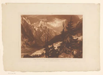Vue de la vallée de Chamonix avec la rivière Arveyron