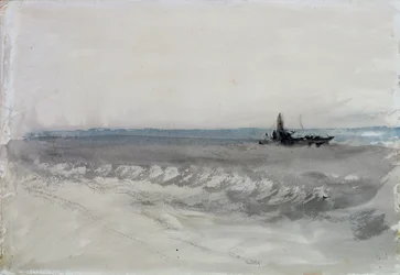 Mer grise, bateau échoué, c.1840