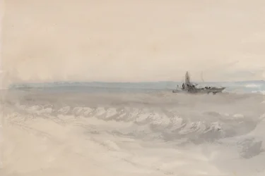 Mer grise, bateau échoué, c.1845-50