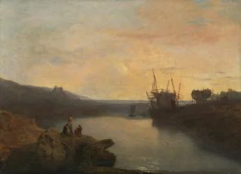 Château de Harlech, depuis Tygwyn Ferry, crépuscule d