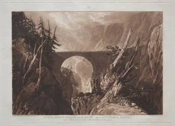 Liber Studiorum : Le pont du petit diable sur le Russ, au-dessus d