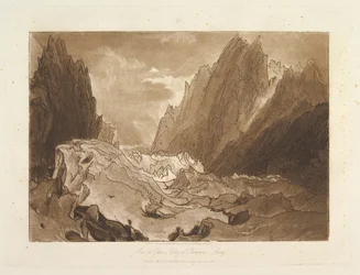 Mer de Glace, Vallée de Chamouni-Savoie, Liber Studiorum, partie X, planche 50, 23 mai 1812