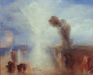 Jeunes Pêcheuses Napolitaines Surprises en Train de se Baigner au Clair de Lune, c.1840