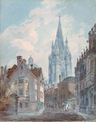 Oxford : St Marys depuis Oriel Lane, 1792-1793