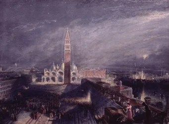 Place Saint-Marc, Venise (clair de lune) gravée par George Hollis, publiée en 1881