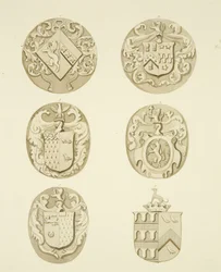 Blasons sur les pierres tombales à St Mary Redcliffe