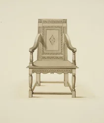 Vieille chaise apportée de Woodspring Priory dans l