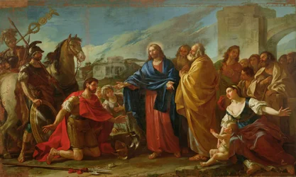 Le centurion agenouillé aux pieds du Christ ou Jésus guérissant le fils d