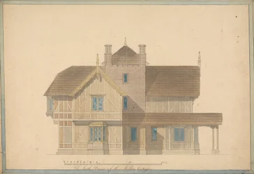 Le cottage du meunier à Chatsworth : élévation de la façade sud